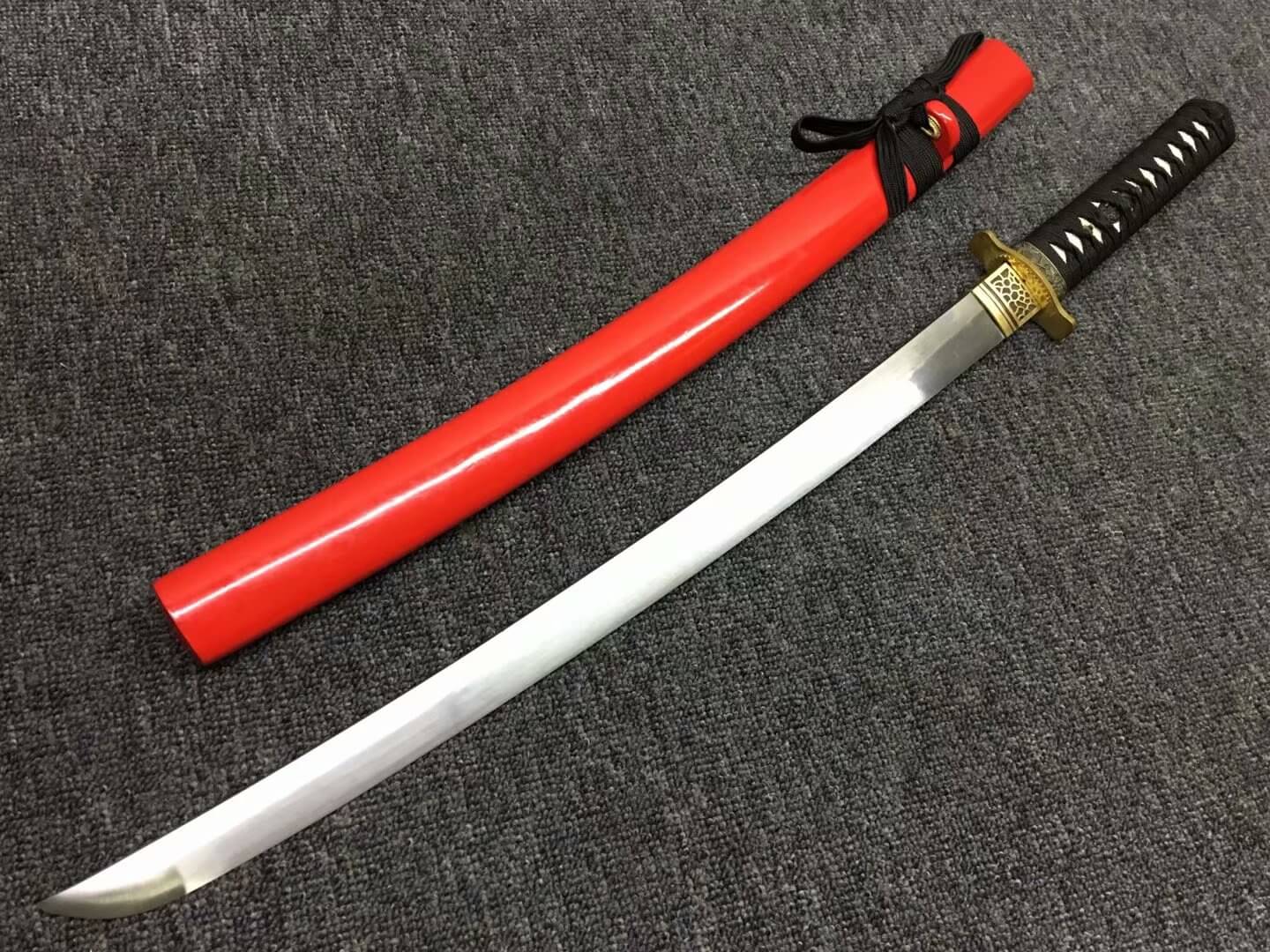 Katana,High carbon steel,Red scabbard,Alloy,Length 30inch