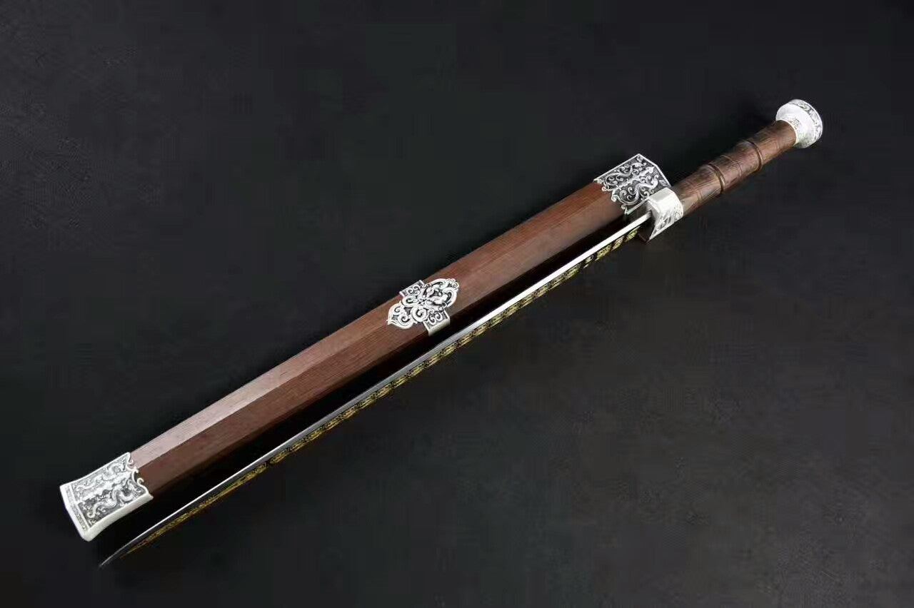 Qin jian(High carbon steel,Rosewood scabbard,Alloy fittings)Length 30"