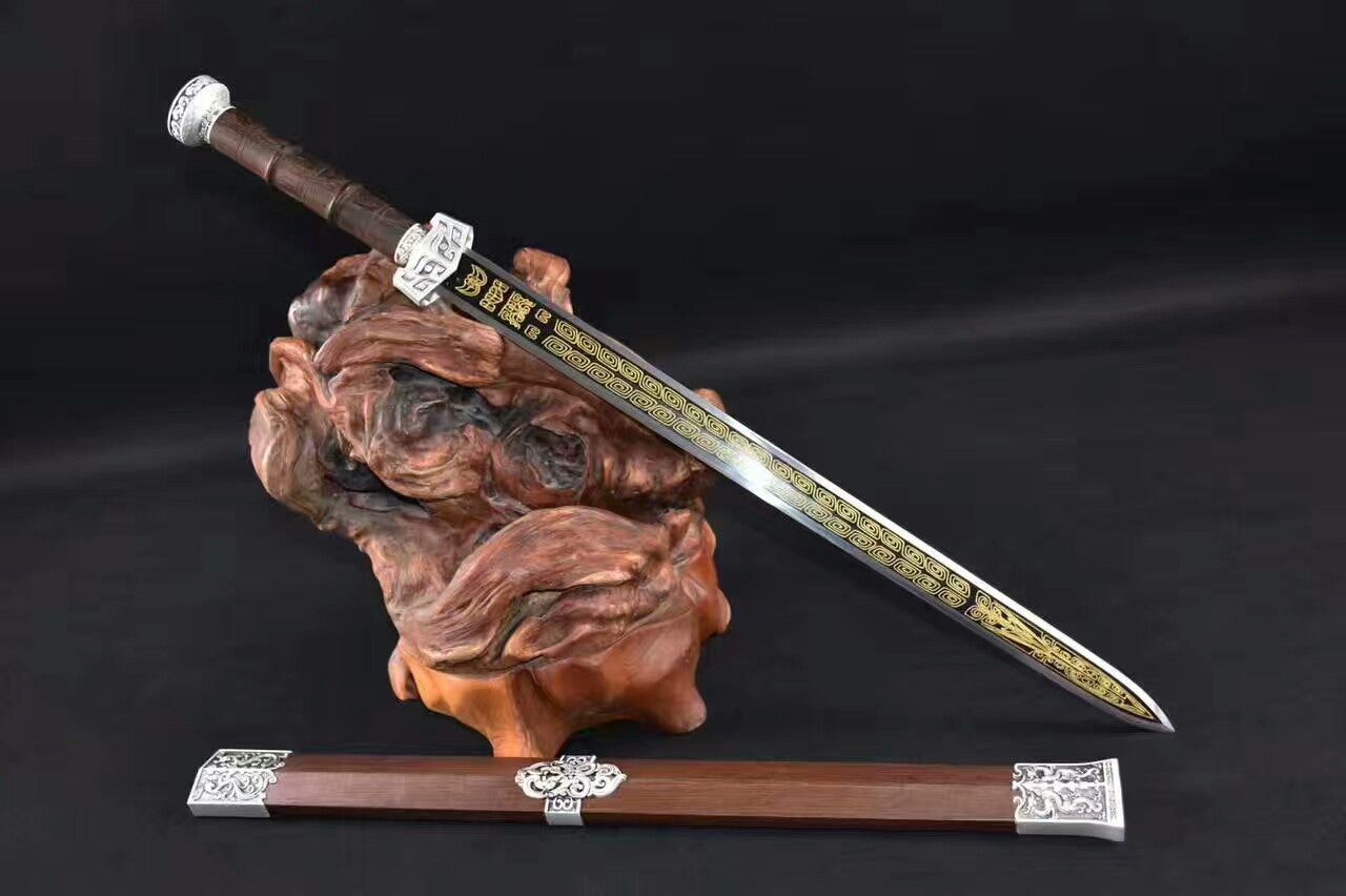 Qin jian(High carbon steel,Rosewood scabbard,Alloy fittings)Length 30"