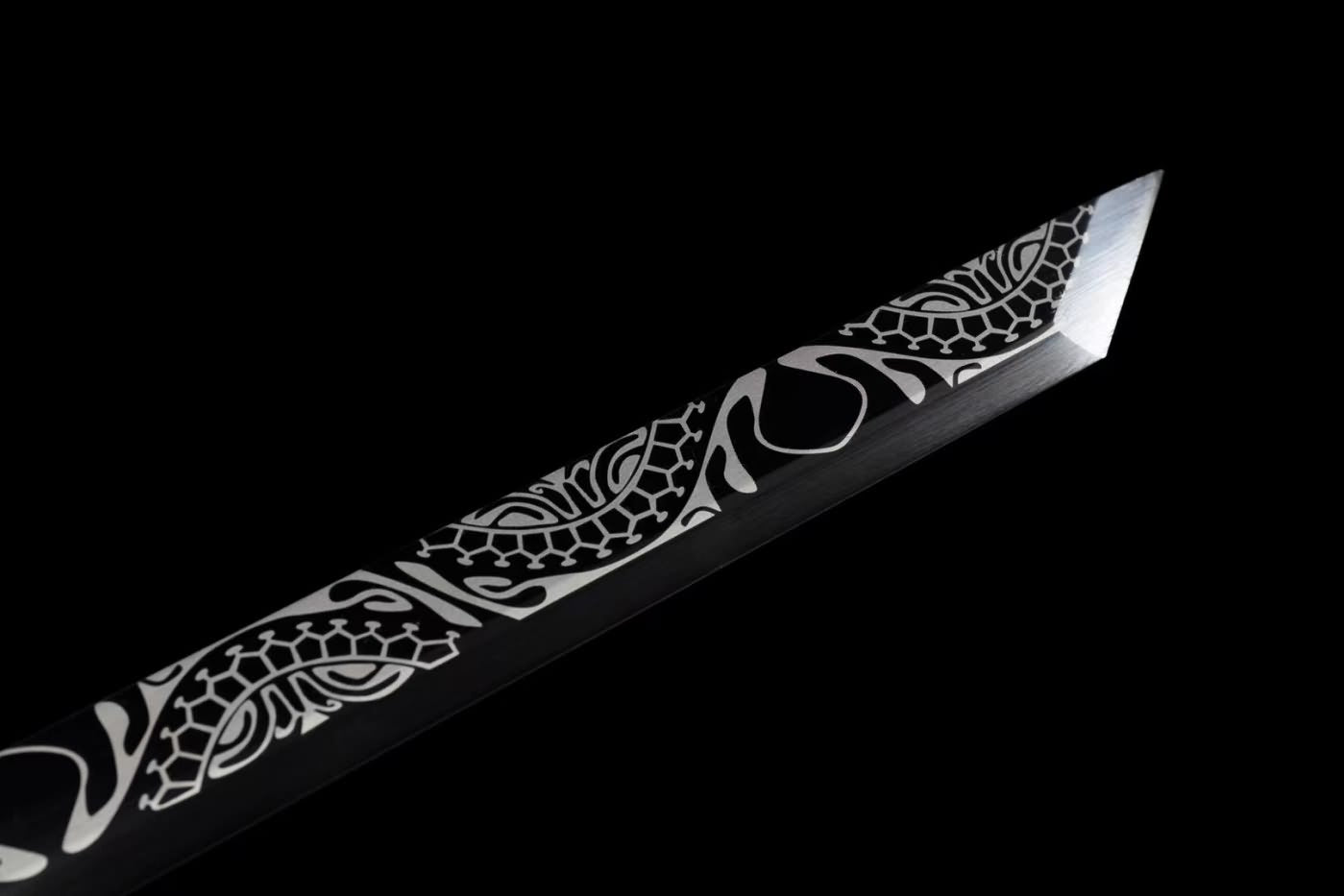 Dragon dao Sword Real,High Carbon Steel Black Blade,Alloy Fittings