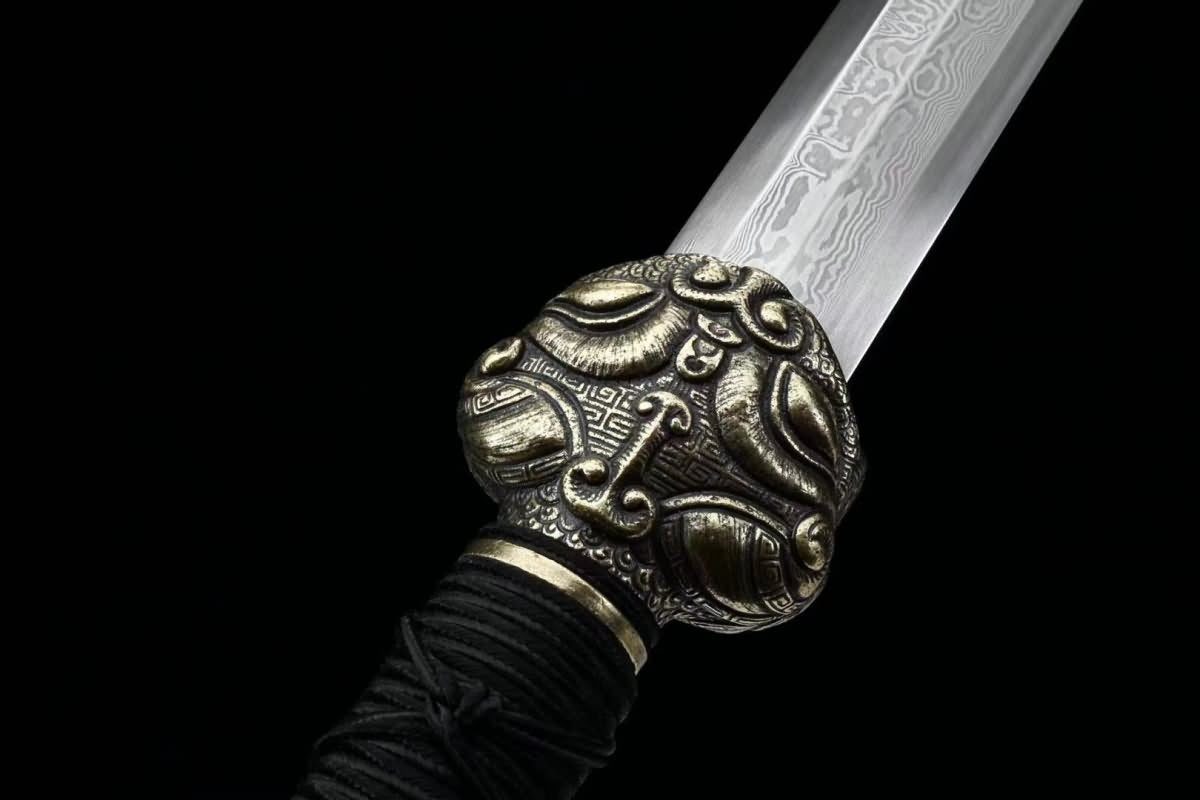 Dragon Swords Real,Forged Damascus Blade,Brass Fittings