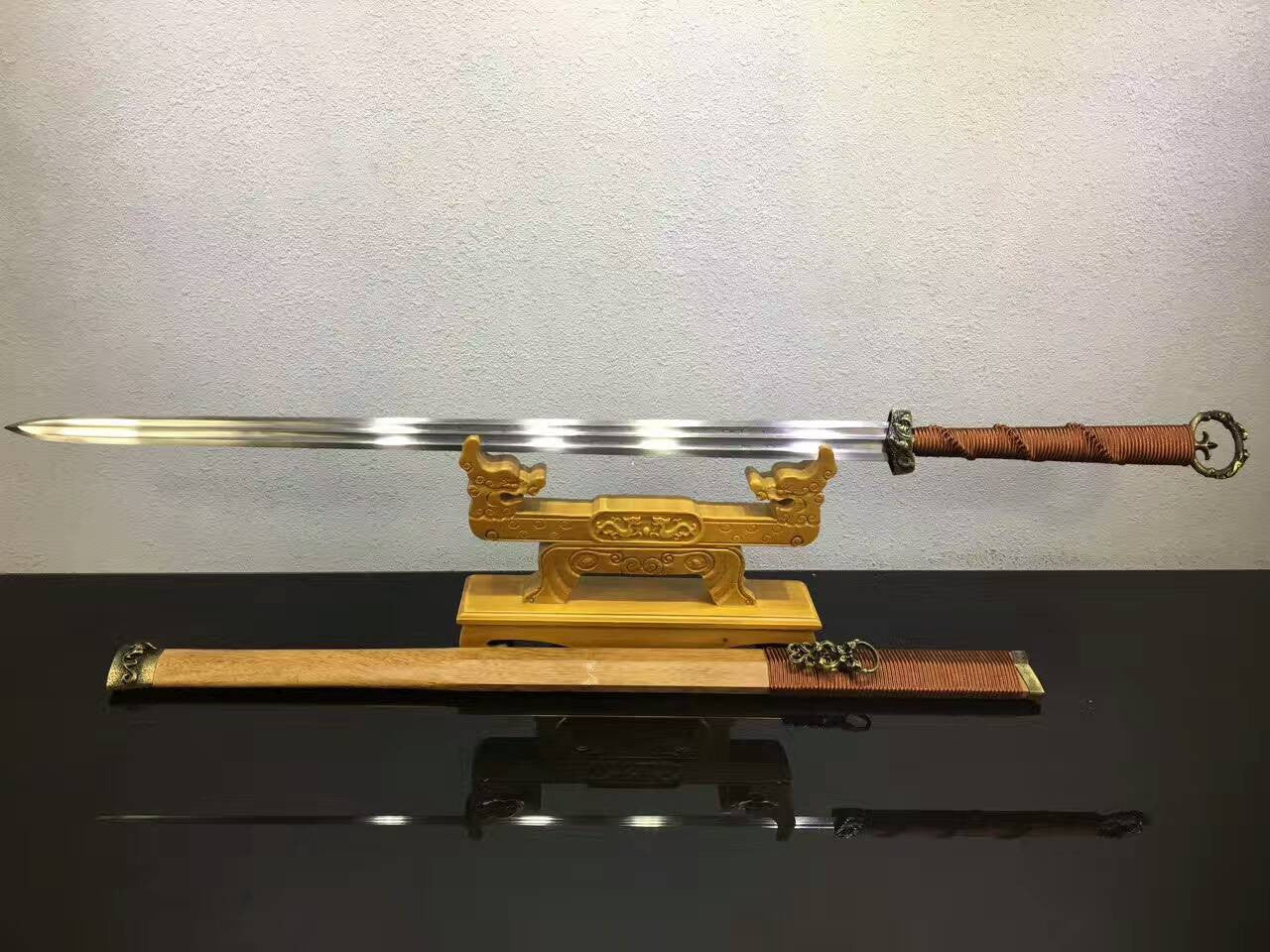 Han Dynasty sword(Damascus steel blade,Rosewood scabbard,Alloy)