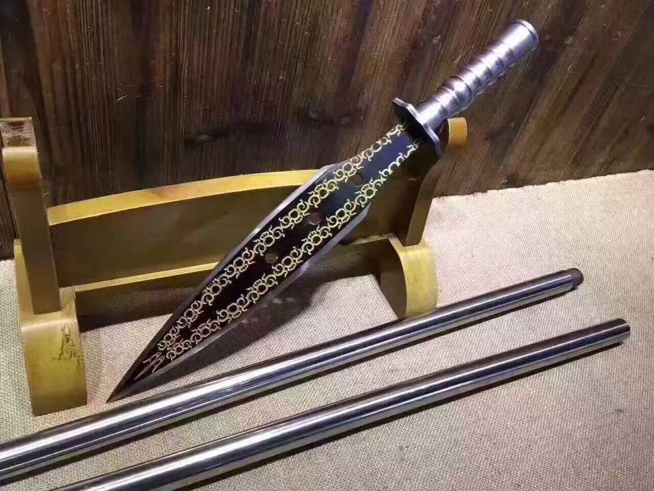 Spear(High manganese steel blade,Stainless steel rod)Handmade