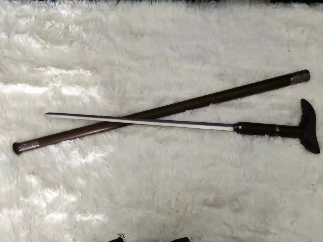 Walking stick sword,Medium carbon steel,Rosewoodscabbard,Alloy fitting,Full tang,Length 35 inch