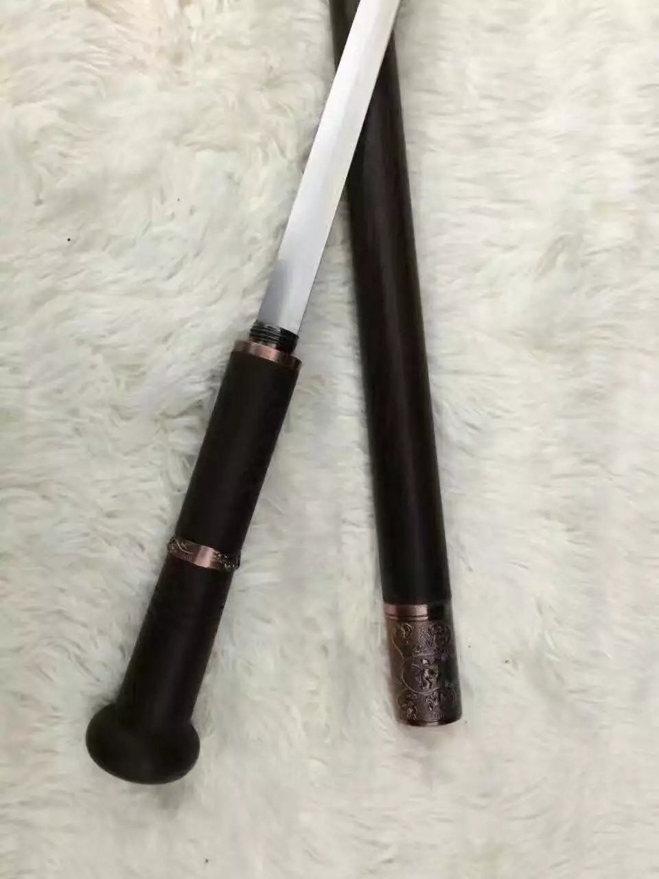 Walking stick sword,Medium carbon steel,Rosewoodscabbard,Alloy fitting,Full tang,Length 35 inch