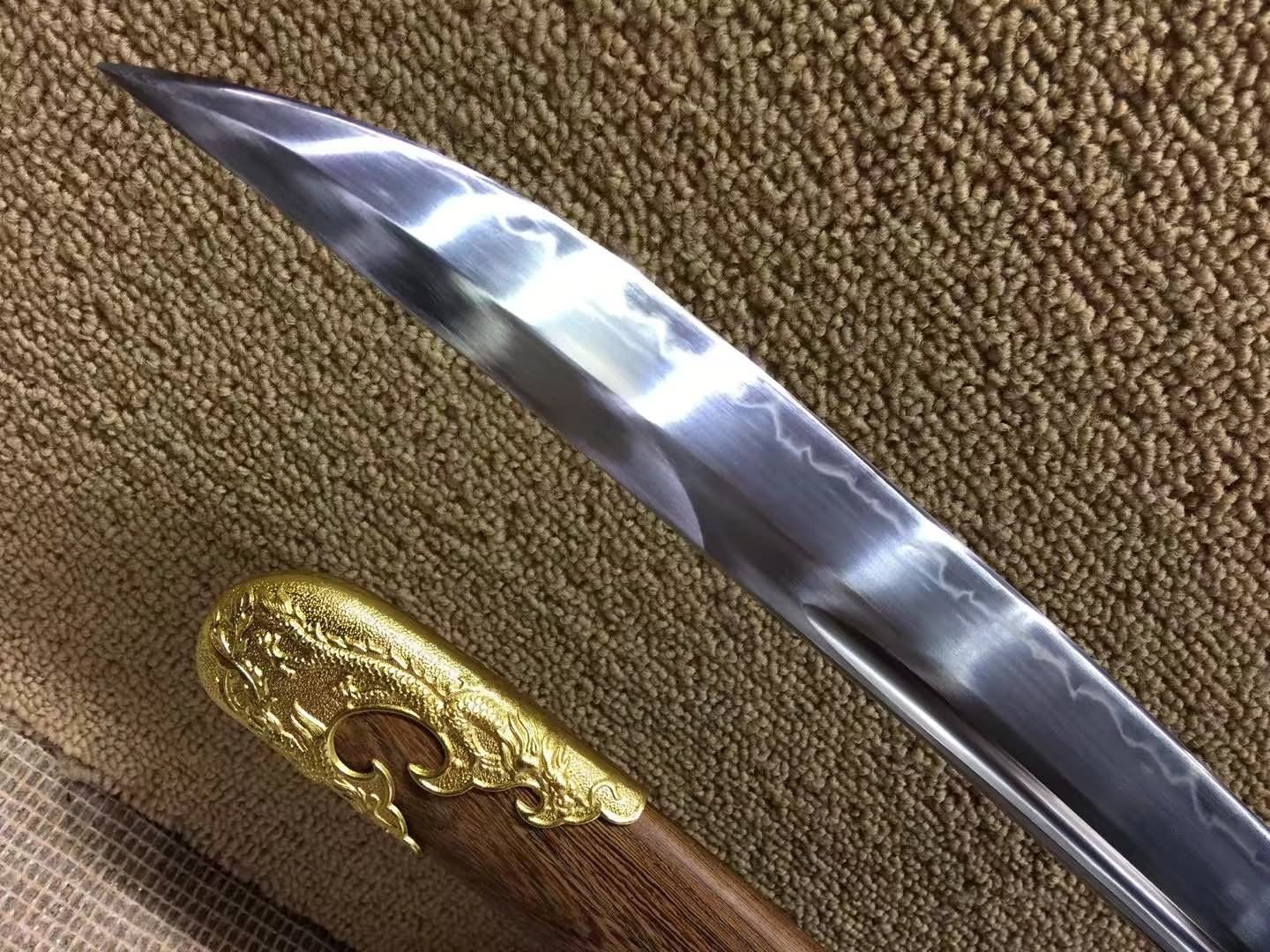 Qing broadsword,T10 high carbon steel burn blade,Rosewood,Alloy