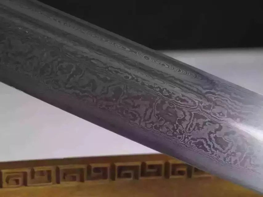 Dragon Dao,Sword,Damascus steel blade,Redwood,Alloy,Length 46"