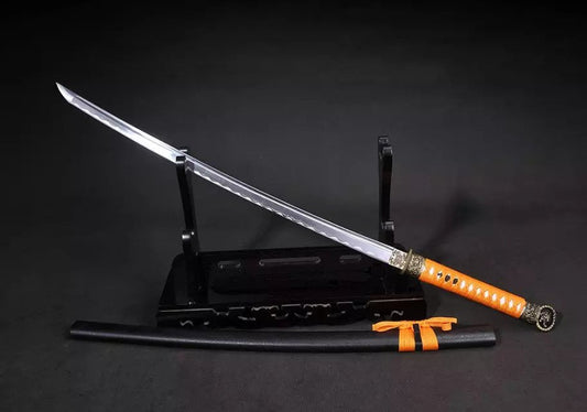 Samurai sword,Nihontou,Medium carbon steel,Wood scabbard,Alloy fitting,Full tang,Length 39 inch