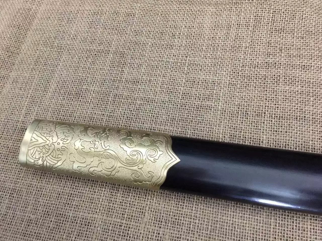 Zhizun sword,Folded steel,Ebony scabbard,Copper fitting,Length 47 inch