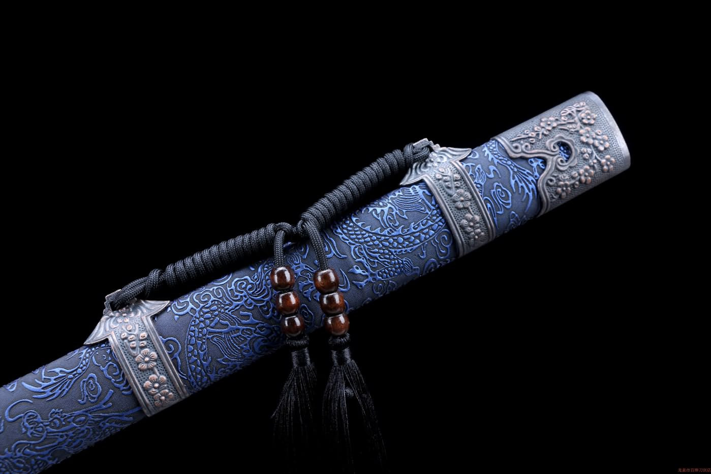 Qing dao swords,High carbon steel black blade,Blue Pu scabbard