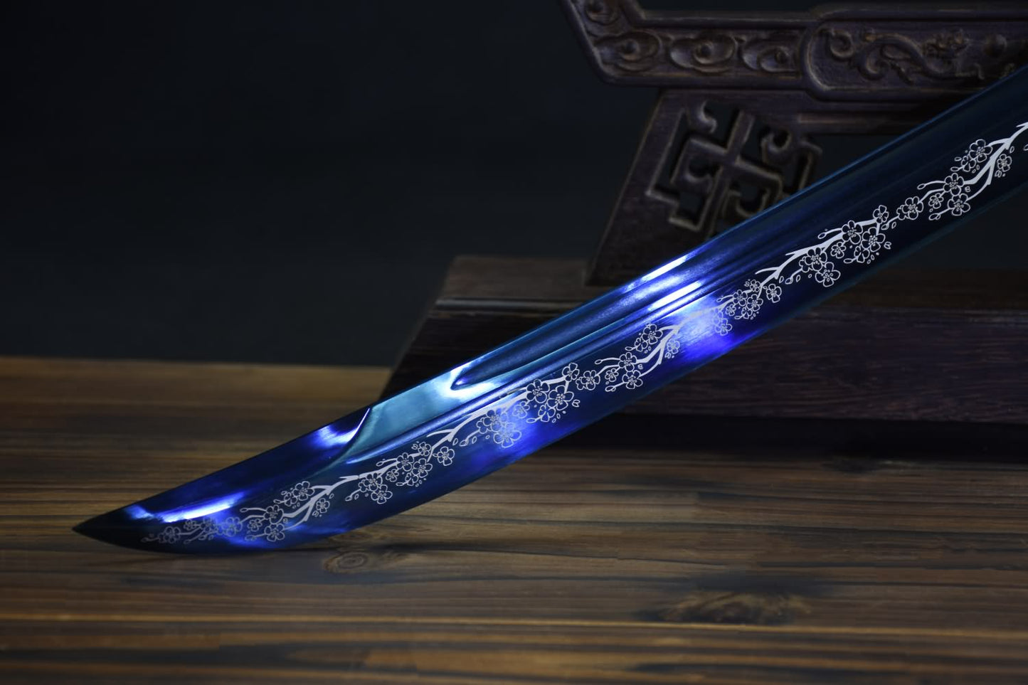 Qing dao sword,High carbon steel etch blade,Redwood,Alloy