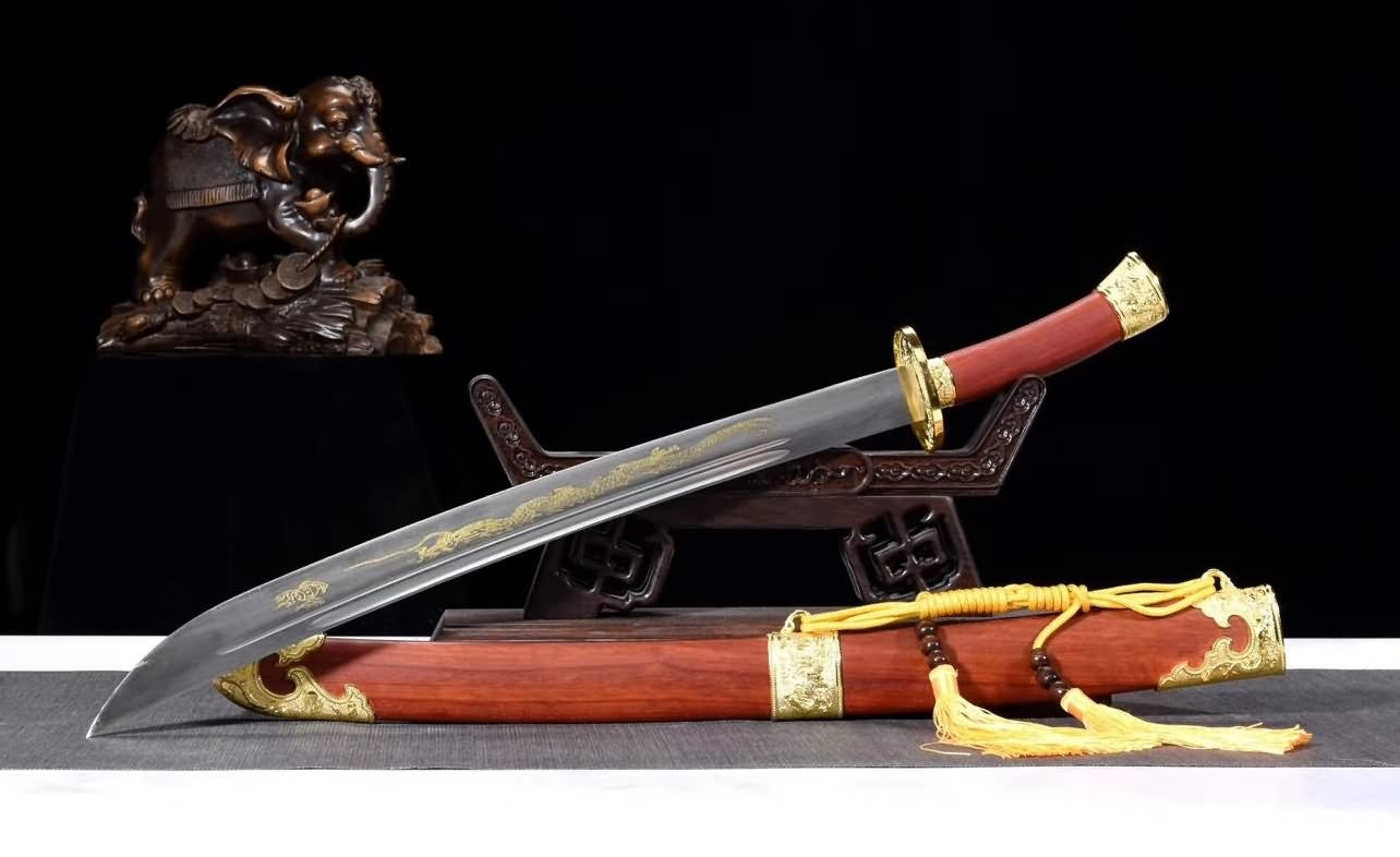 Qing dao,Handmade High carbon steel blade,Redwood scabbard