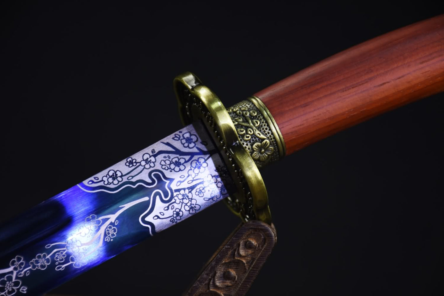 Qing dao sword,High carbon steel etch blade,Redwood,Alloy