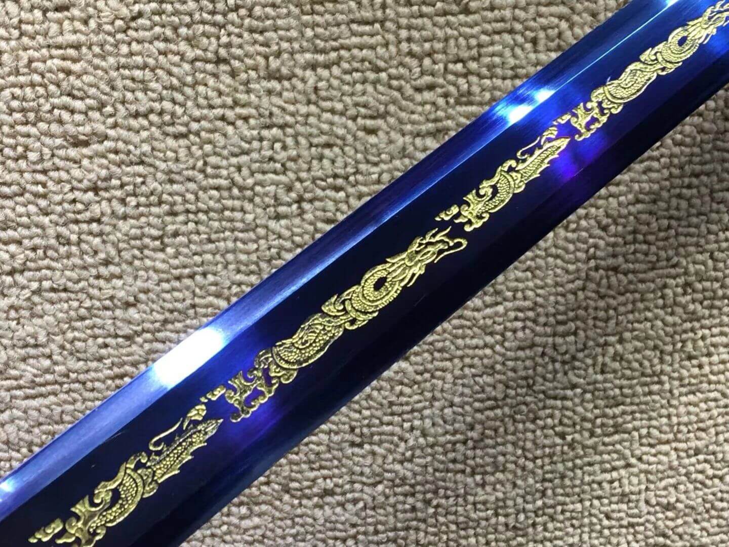 Qin sword,High carbon steel blue blade,Redwood scabbard,Alloy fittings