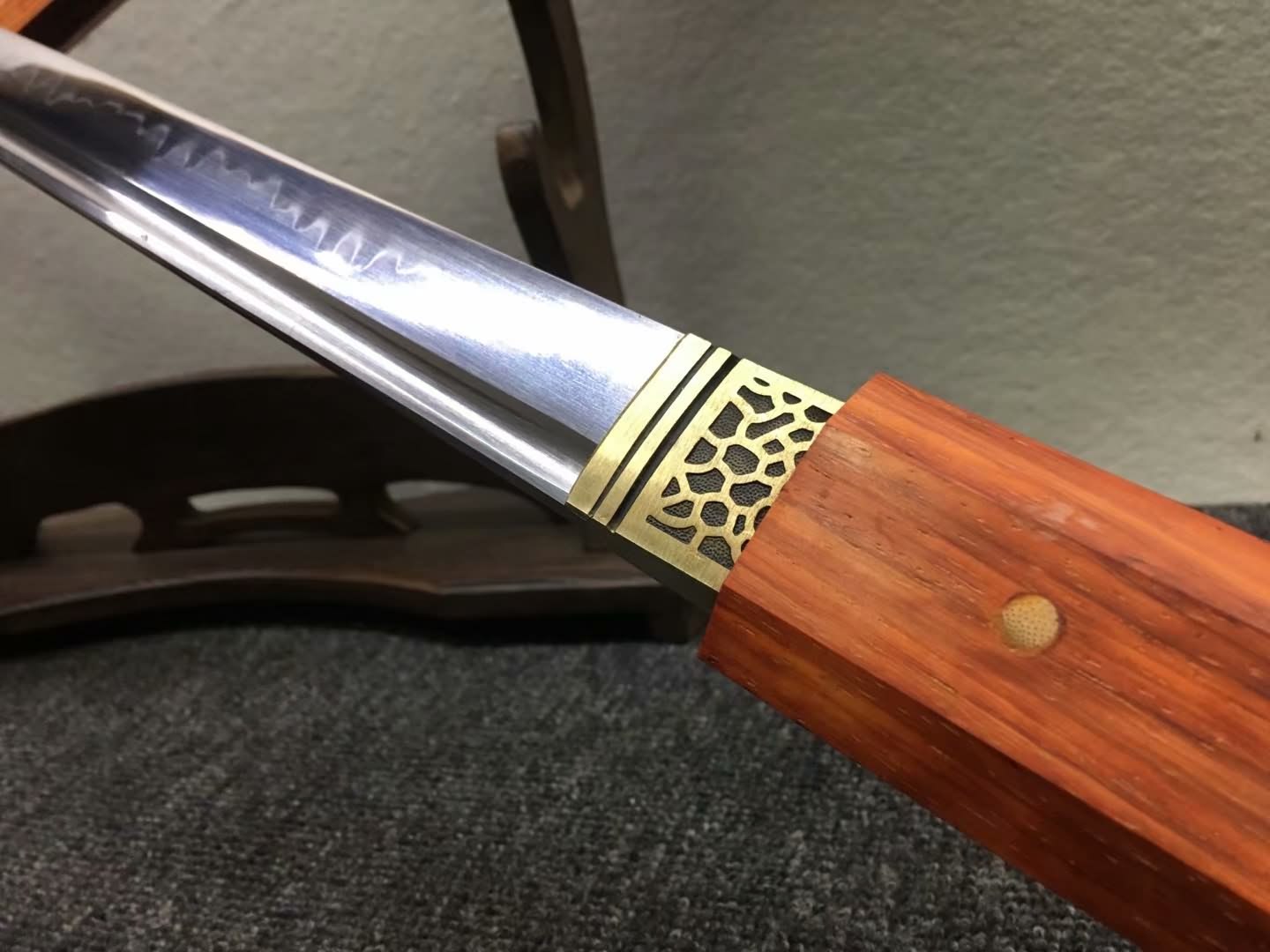 Katana,High carbon steel burn blade,Redwood,Full tang