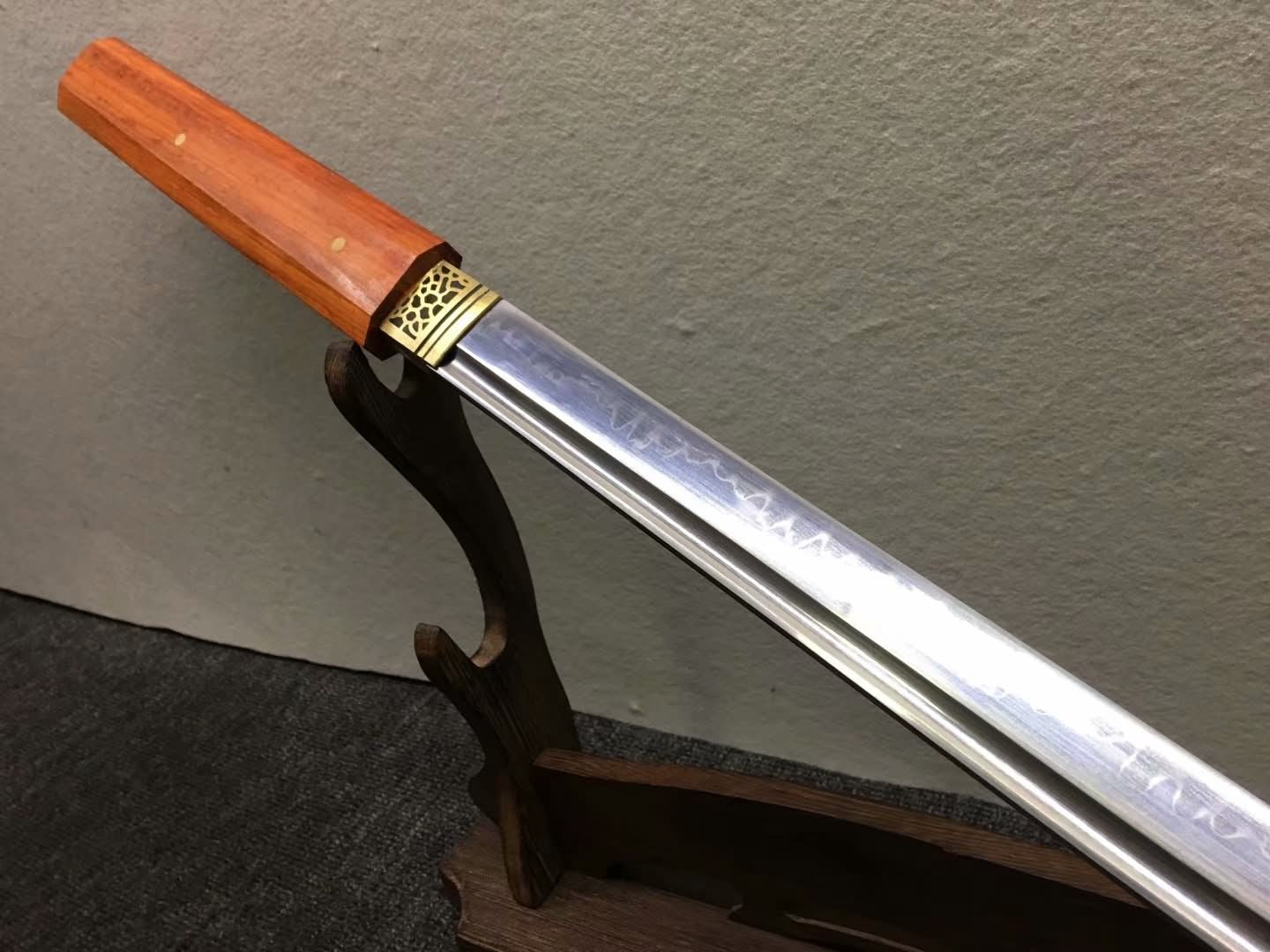 Katana,High carbon steel burn blade,Redwood,Full tang