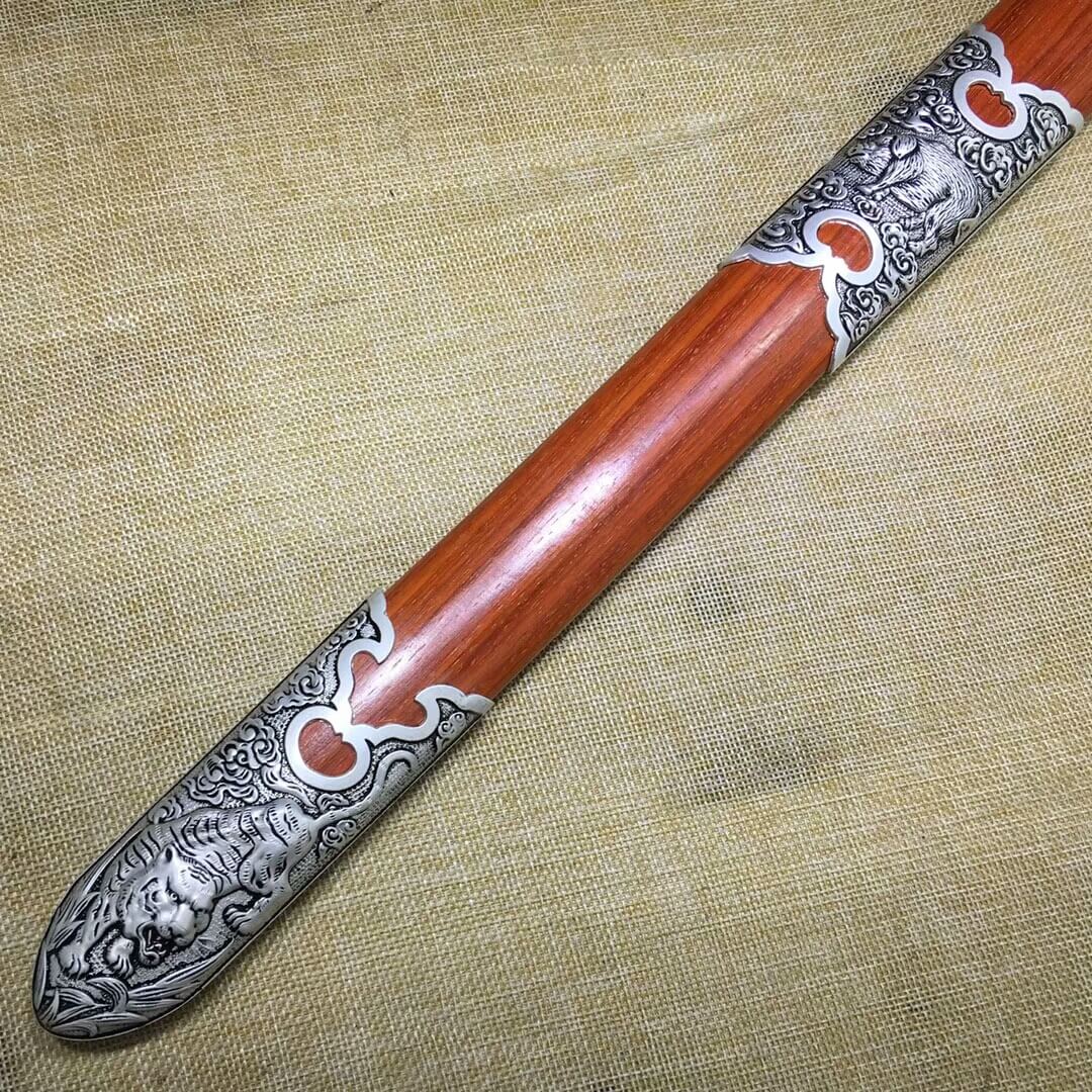 Chinese zodiac sword,High carbon steel blade,Redwood scabbard,Alloy fittings