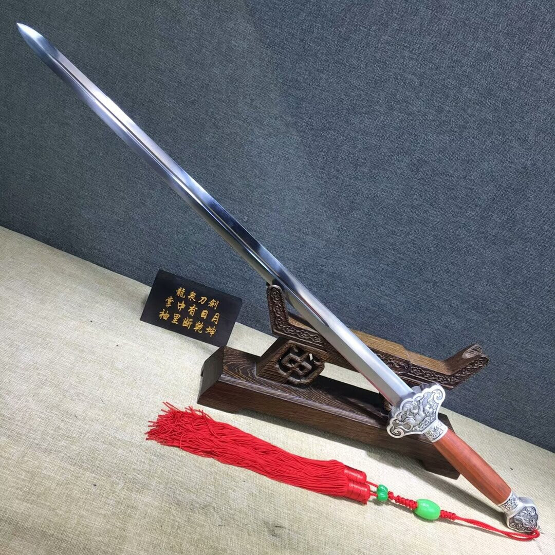 Chinese zodiac sword,High carbon steel blade,Redwood scabbard,Alloy fittings