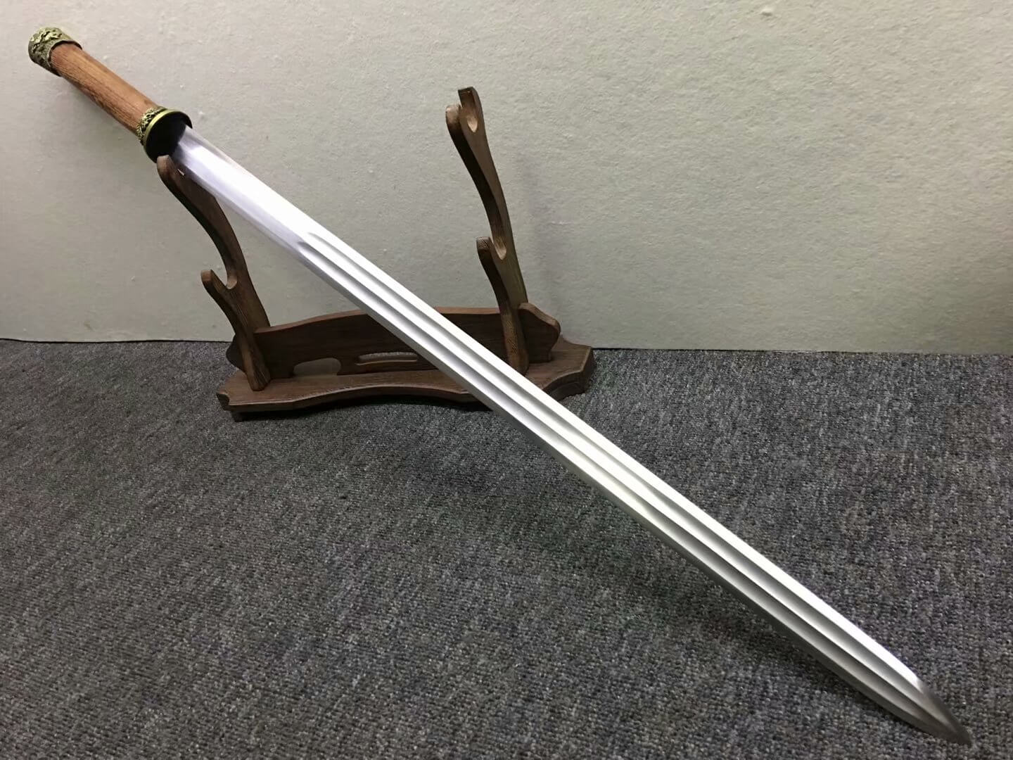 Longquan sword,High carbon steel etch blade,Rosewood,Alloy fittings