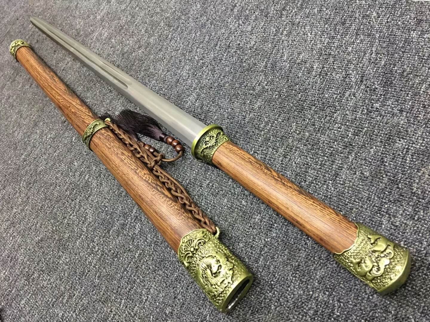 Longquan sword,High carbon steel etch blade,Rosewood,Alloy fittings