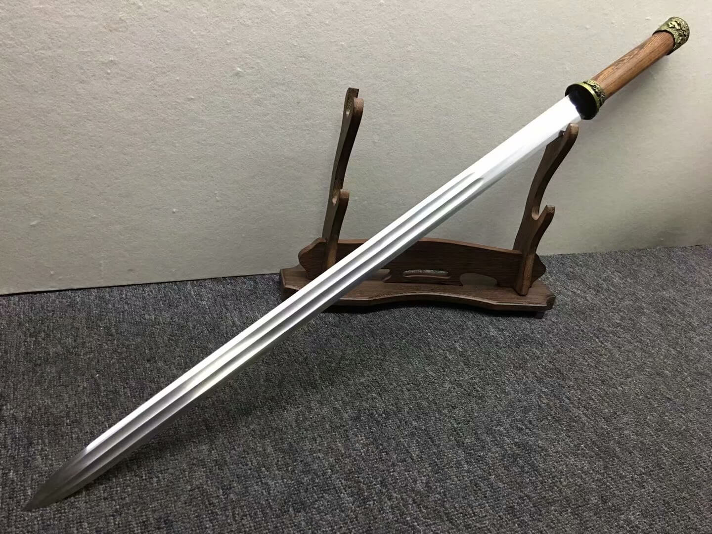 Longquan sword,High carbon steel etch blade,Rosewood,Alloy fittings