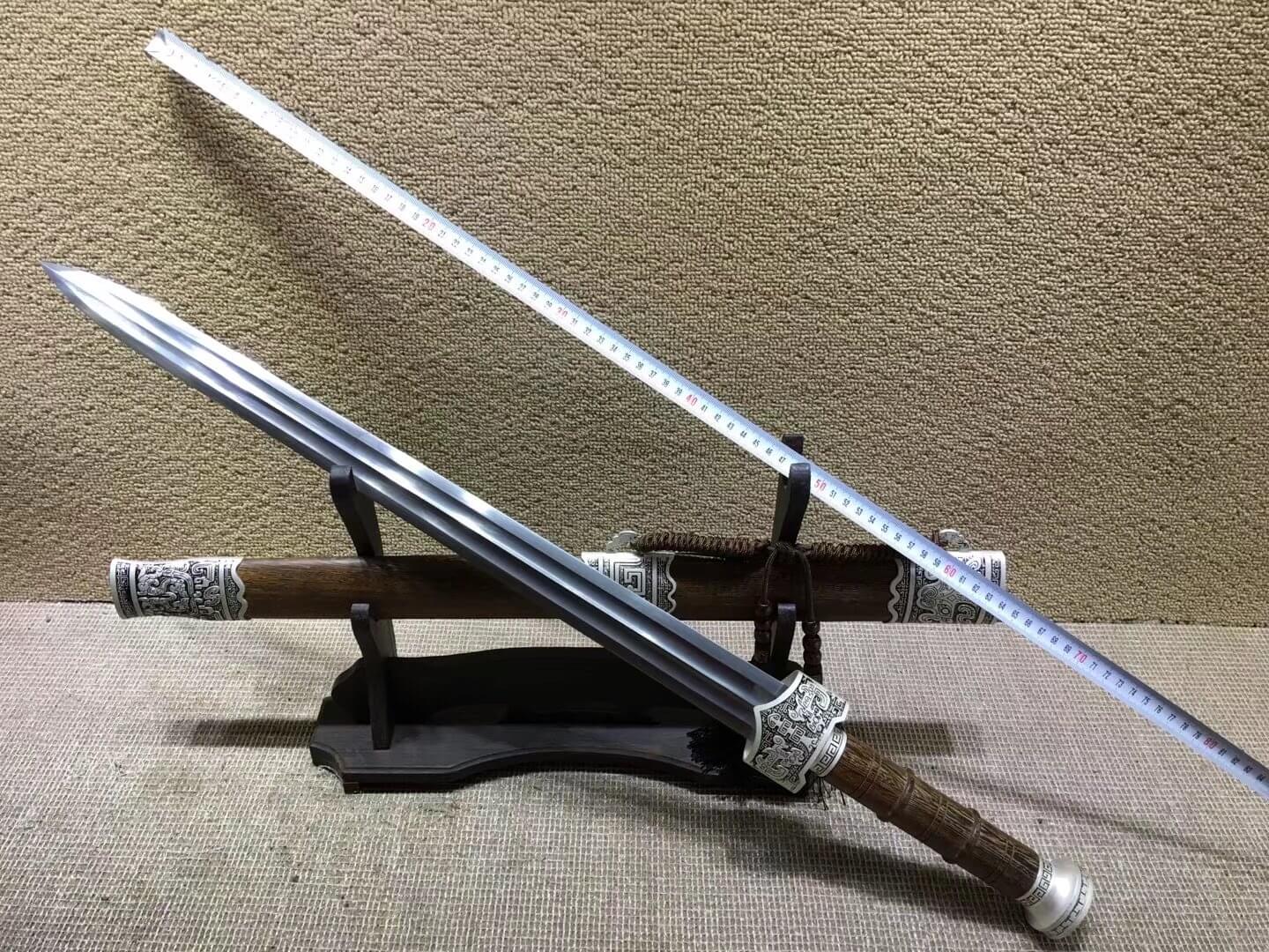 Yuewang sword,Folded steel blade,Rosewood scabbard,Alloy fitted