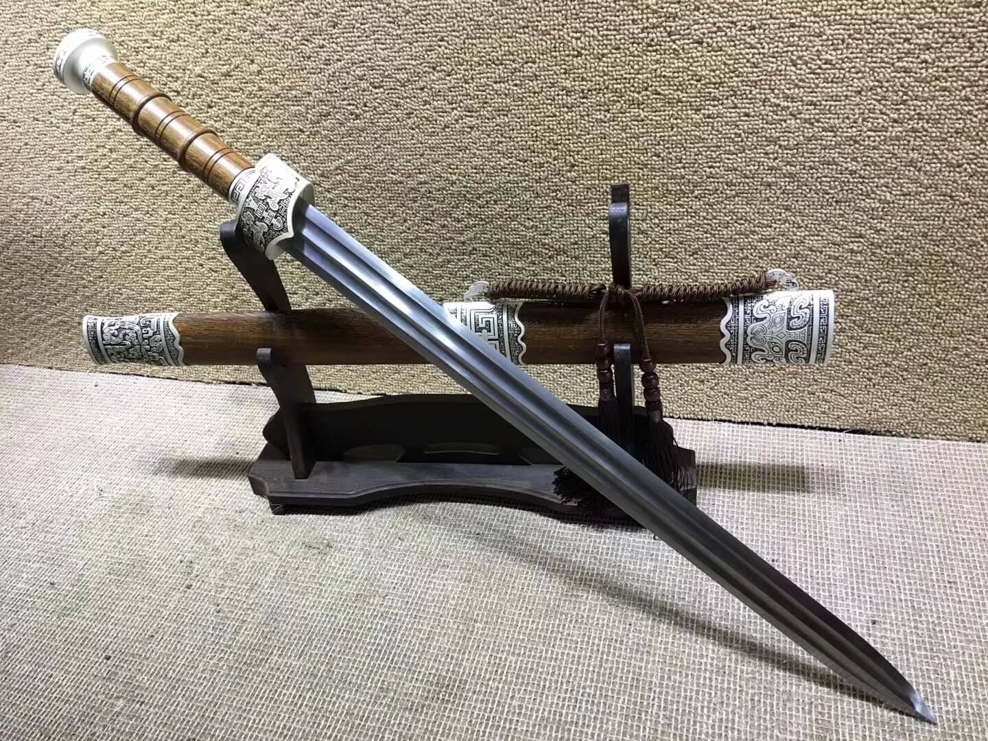 Yuewang sword,Folded steel blade,Rosewood scabbard,Alloy fitted