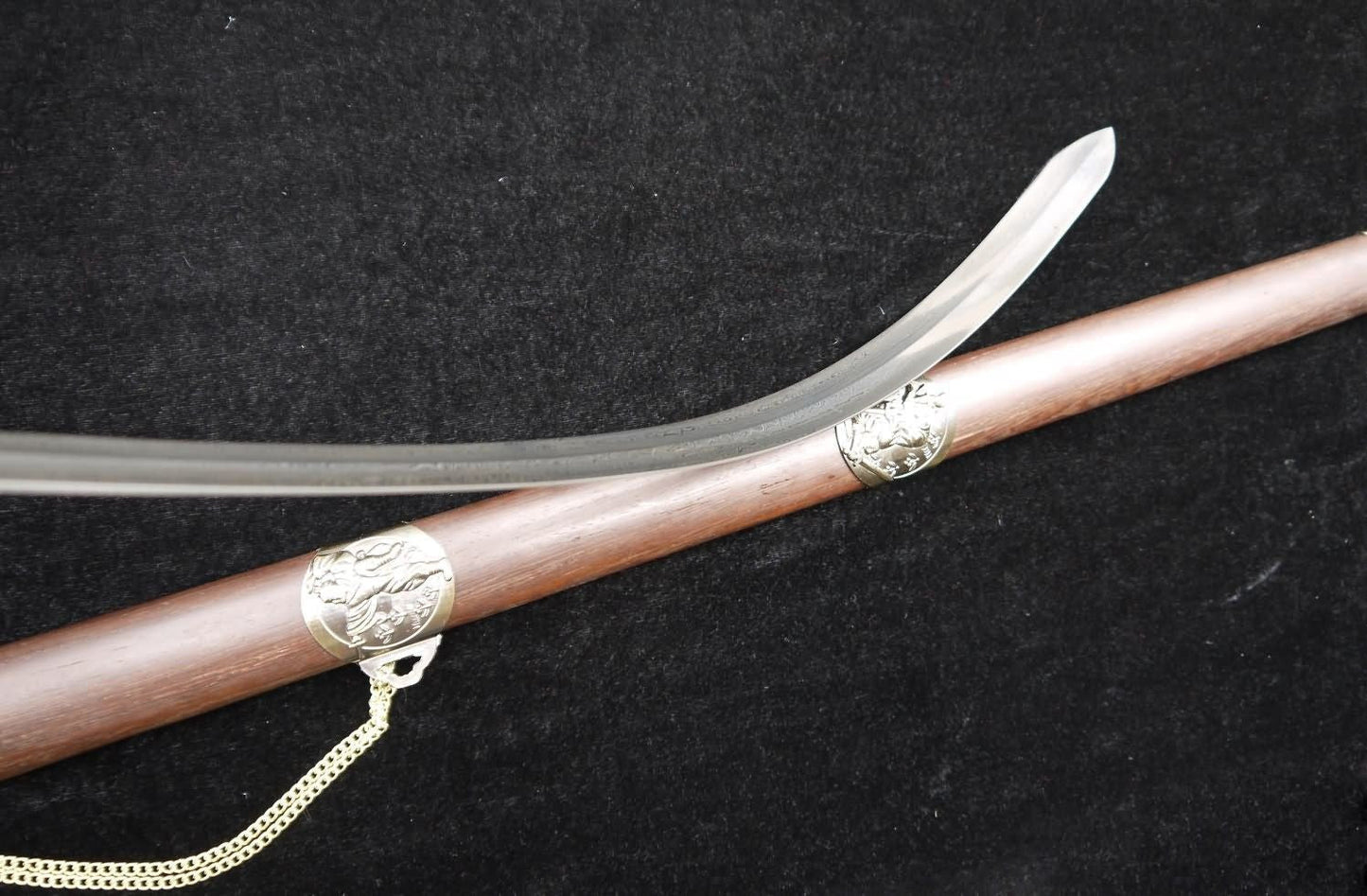 Training sword,Taiji jian,Pattern steel,Rosewood scabbard,Alloy fittings