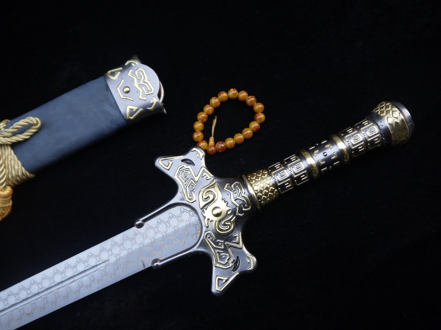 Cosplay sword,Yuanhong jian,High carbon steel blade,Alloy fittings