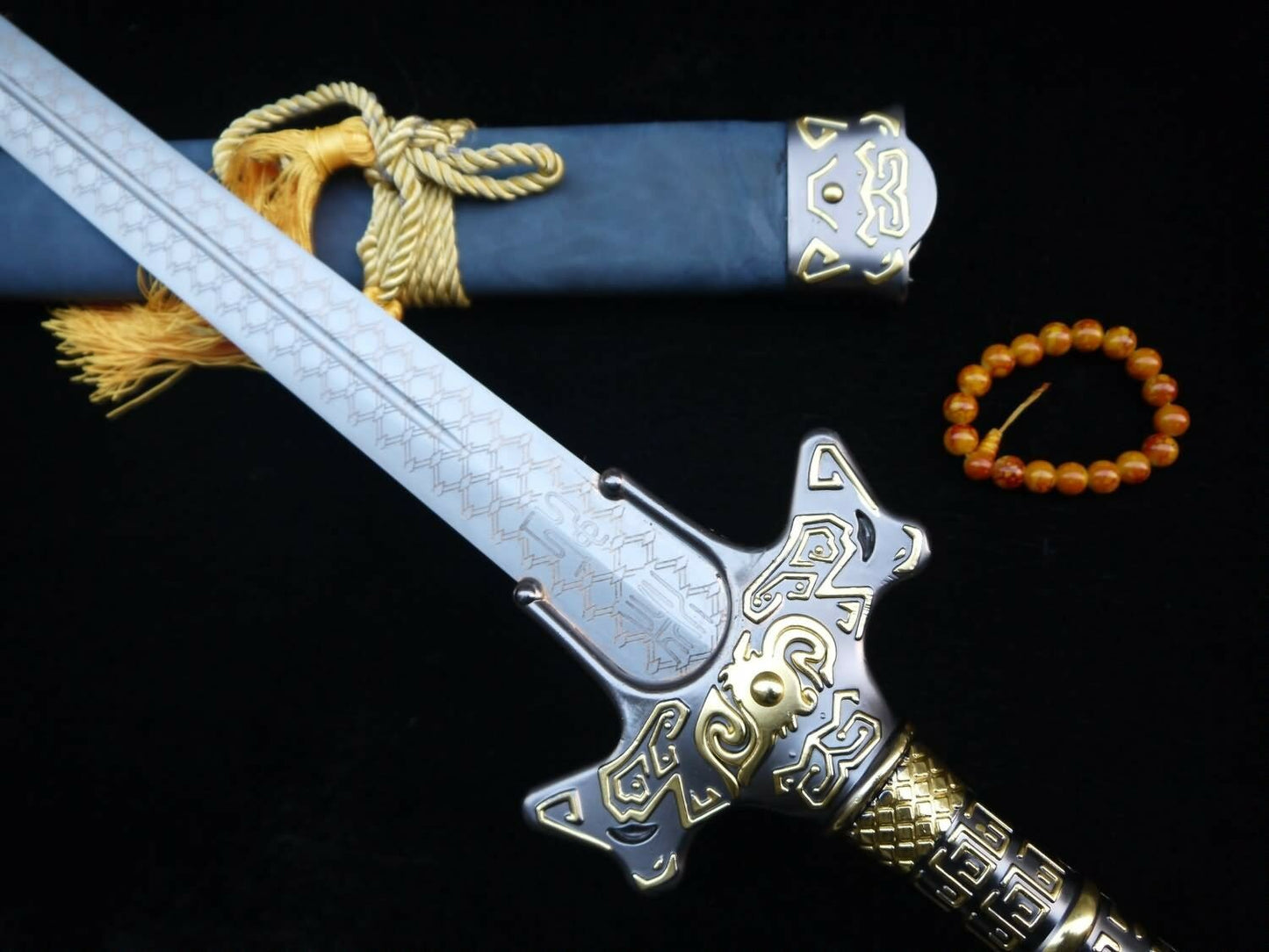 Cosplay sword,Yuanhong jian,High carbon steel blade,Alloy fittings