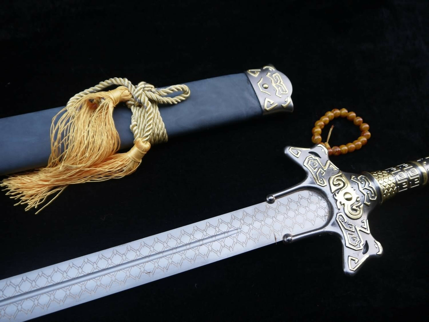 Cosplay sword,Yuanhong jian,High carbon steel blade,Alloy fittings