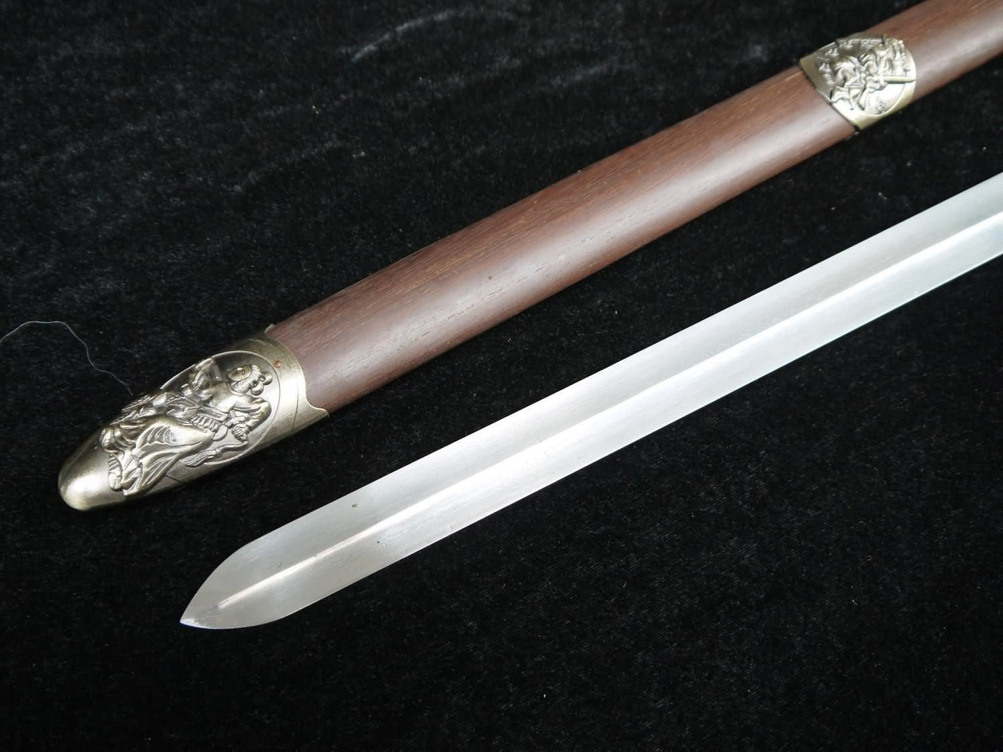 Training sword,Taiji jian,Pattern steel,Rosewood scabbard,Alloy fittings