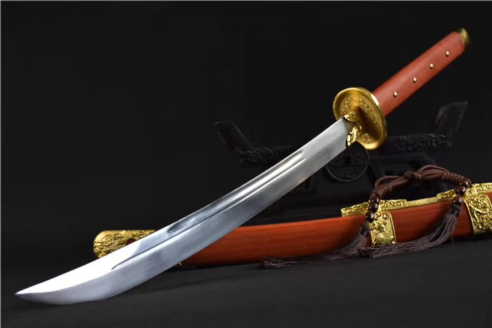 Broadsword(High carbon steel blade,Redwood scabbard)Full tang&Handmade art