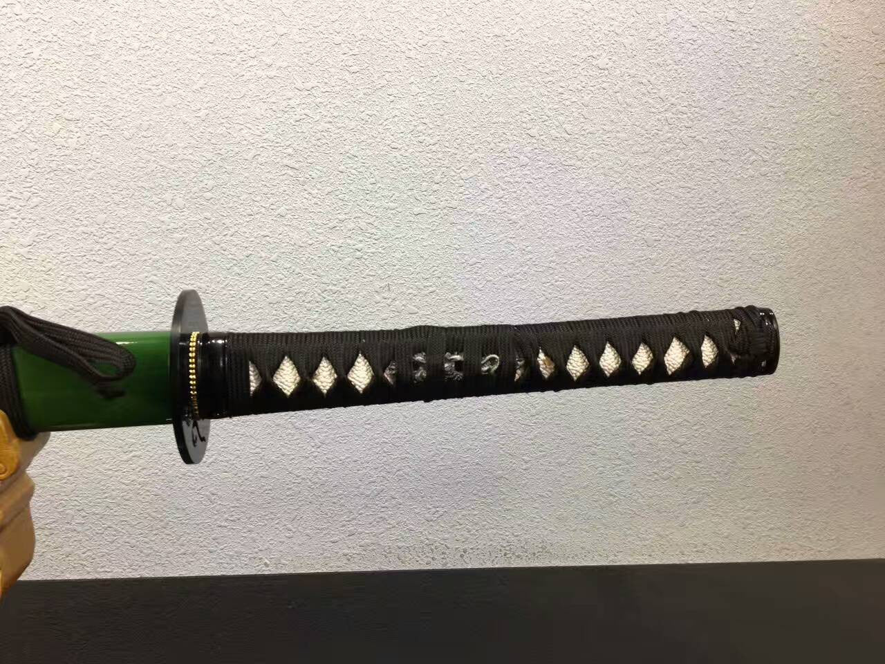 Samurai sword,katana(High manganese steel,Green scabbard,Alloy fitted)Full tang,Length 39"