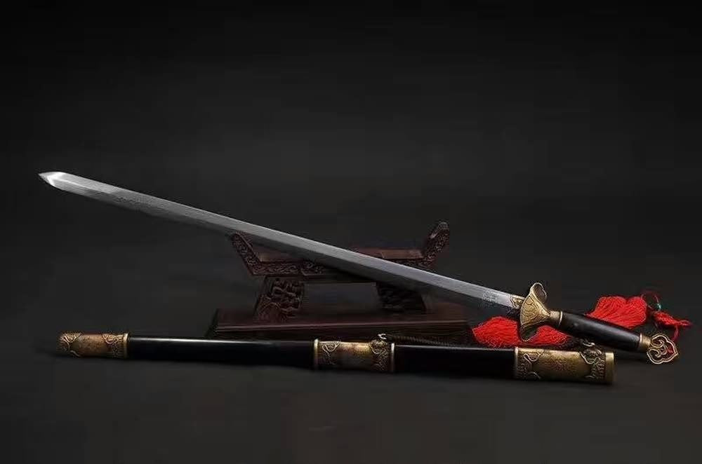 Song swords(Folded steel blade,Ebony Scabbard,Brass fitting)Full tang