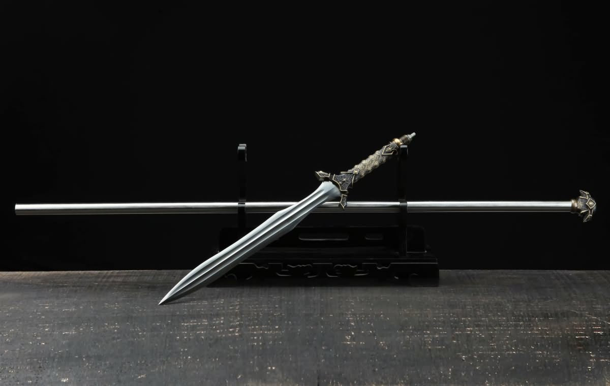 Chinese Traditional Spear Forged Damascus Steel Spearhead