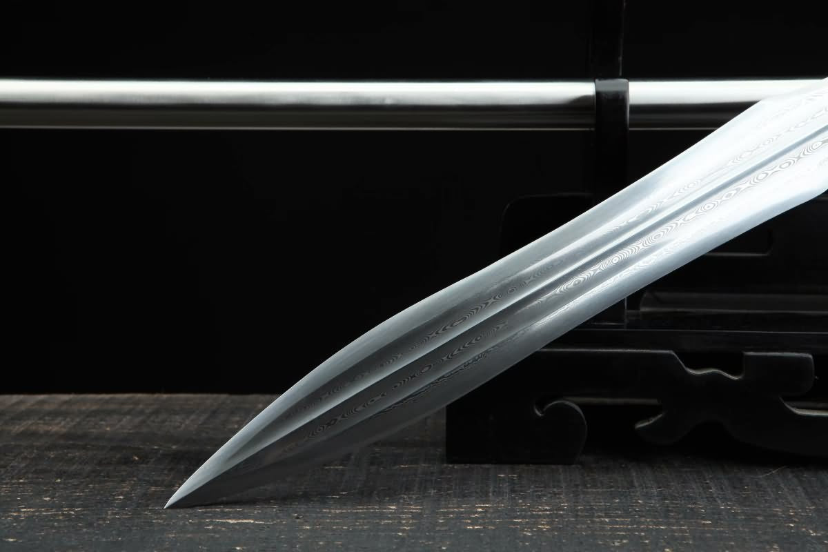 Chinese Traditional Spear Forged Damascus Steel Spearhead