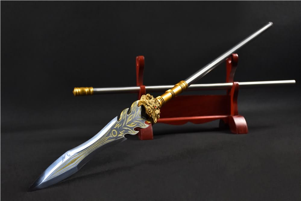 Halberd Weapon Spear,High Carbon Steel Blade,Battle Ready