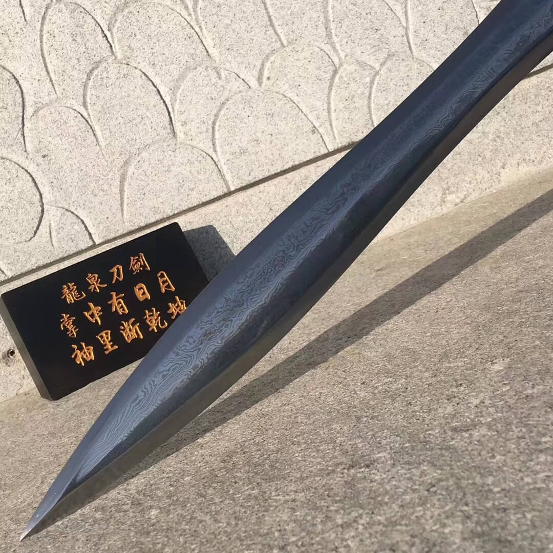 Tongtian spear(Folded steel Spearhead,stainless steel rod)Length 76"