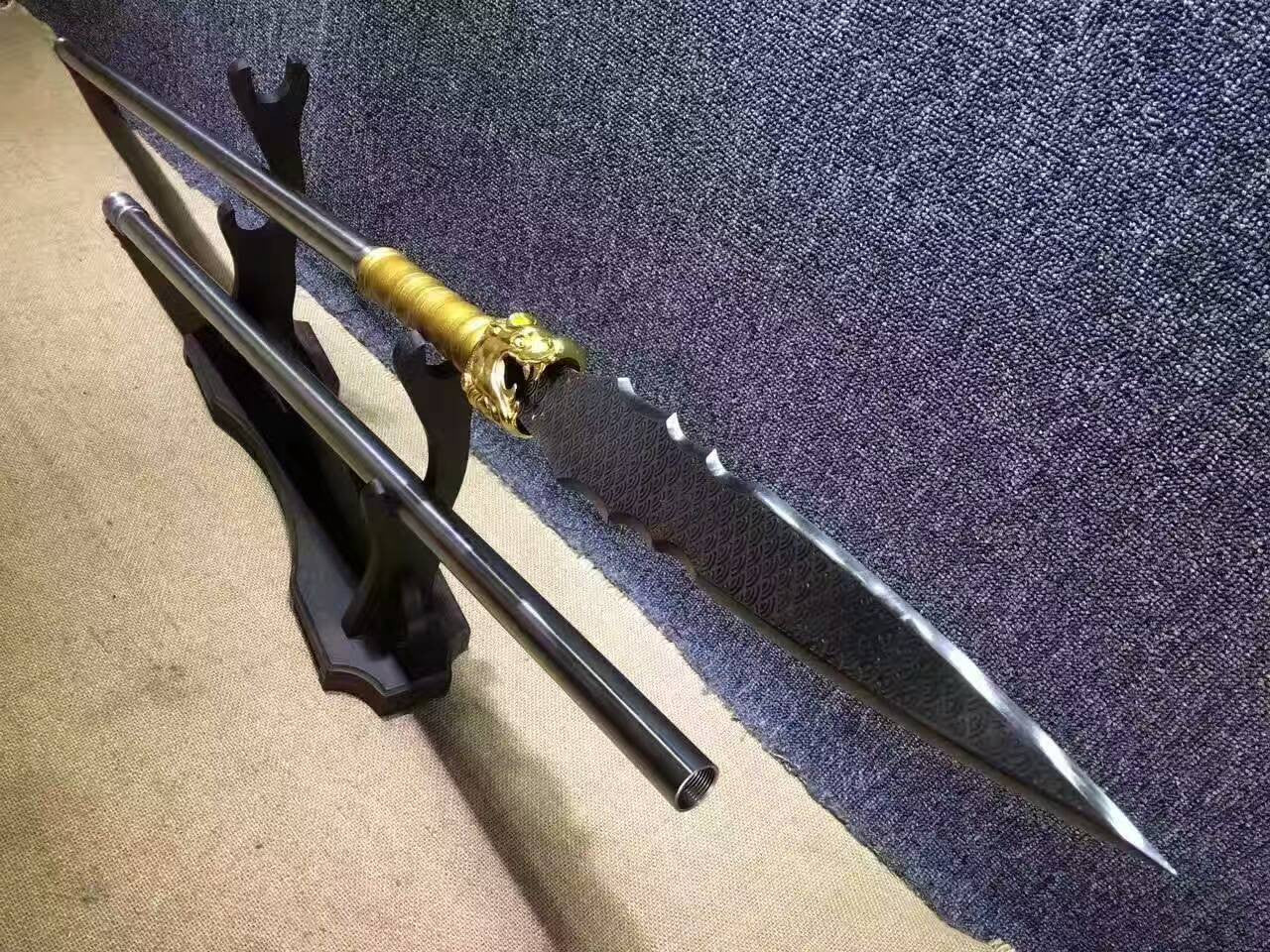 Chinese lance,Overlord Spear,High manganese steel Spearhead,Stainless steel rod