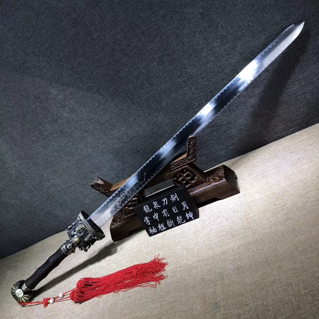 Longquan sword,Medium carbon steel,Rosewood,Alloy