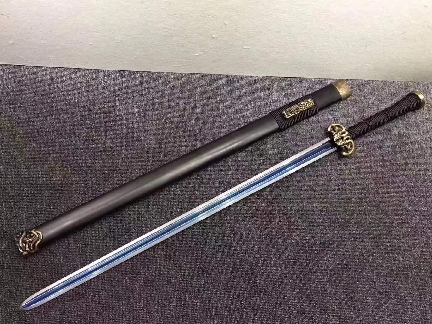 Han jian sword,High carbon steel blue blade,Brass fittings