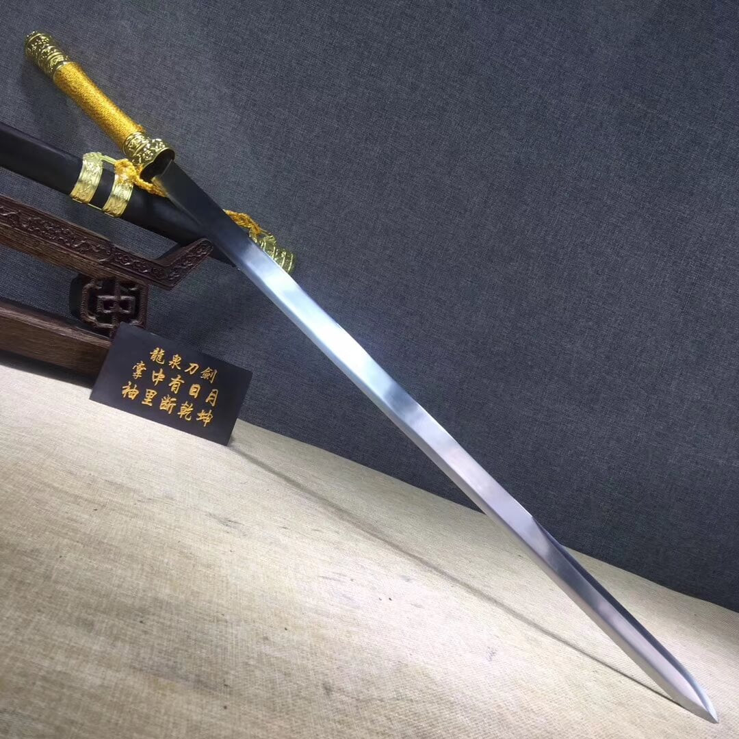 Wolong sword,Hand Forged(High carbon steel,Black wood,Alloy)