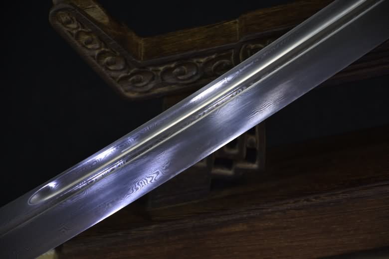 Tai chi sword,Miao dao,Forged Damascus steel blade,Rosewoo scabbard