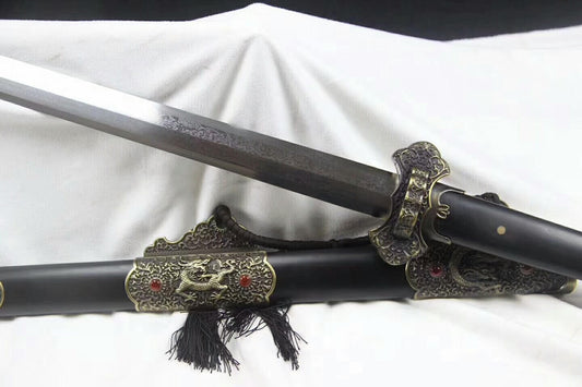 Agate Tang sword,Damascus steel blade,Alloy fittings&handmade art