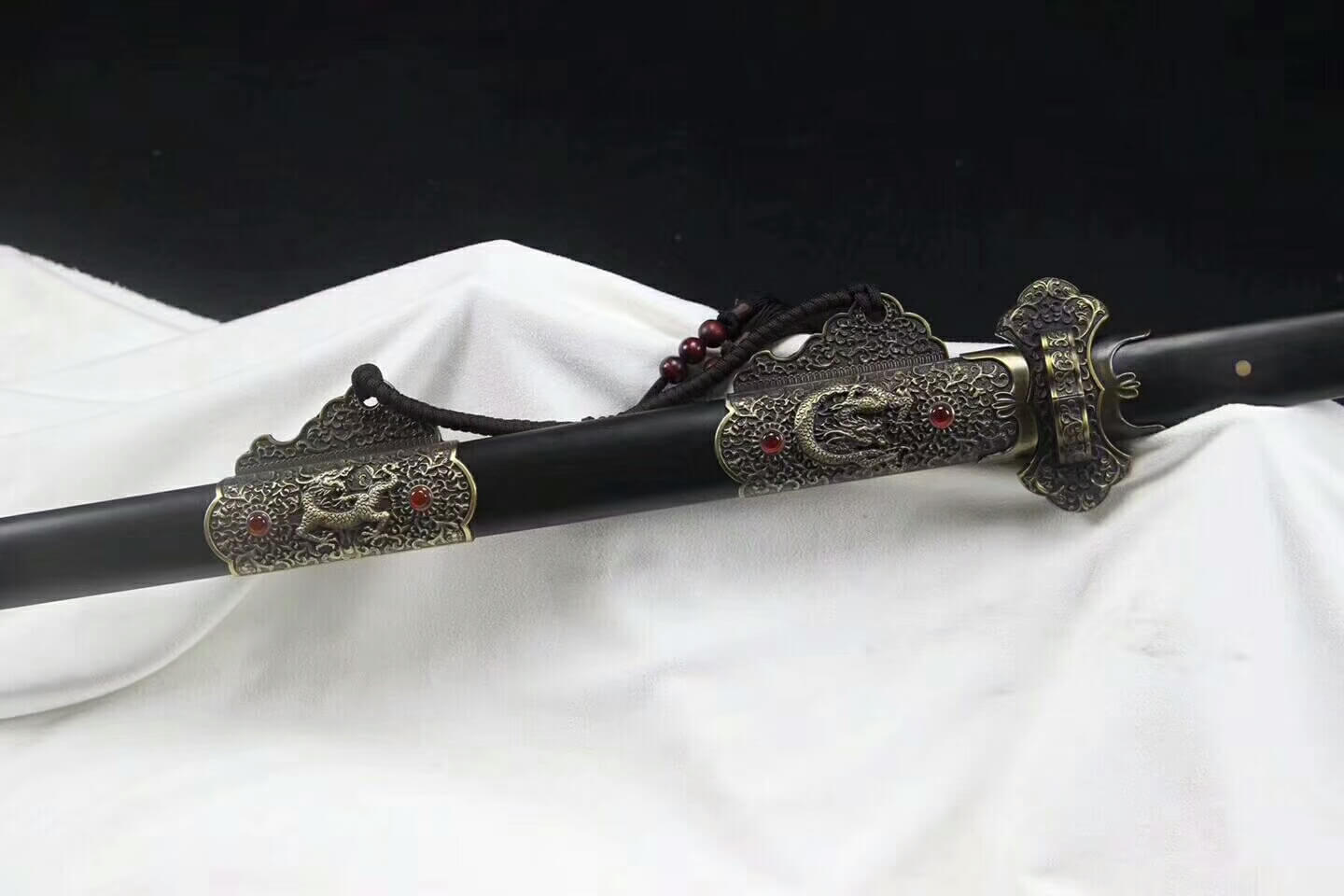 Agate Tang sword,Damascus steel blade,Alloy fittings&handmade art