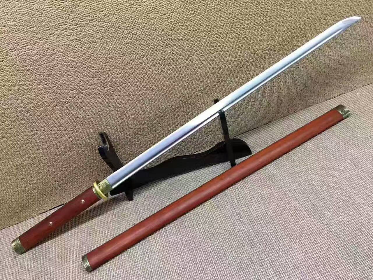 Simple straight sword,Handmade knife,High manganese steel,Redwood scabbard,Full tang,Length 40 inch