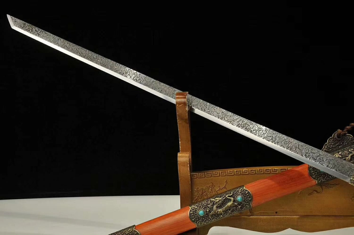 Tang dao sword,High carbon steel blade,Redwood scabbard,Handmade