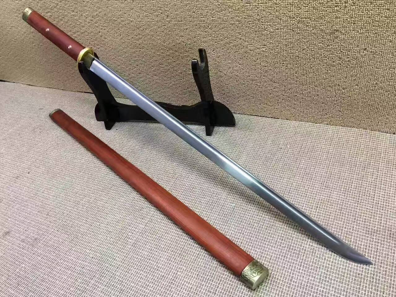 Simple straight sword,Handmade knife,High manganese steel,Redwood scabbard,Full tang,Length 40 inch