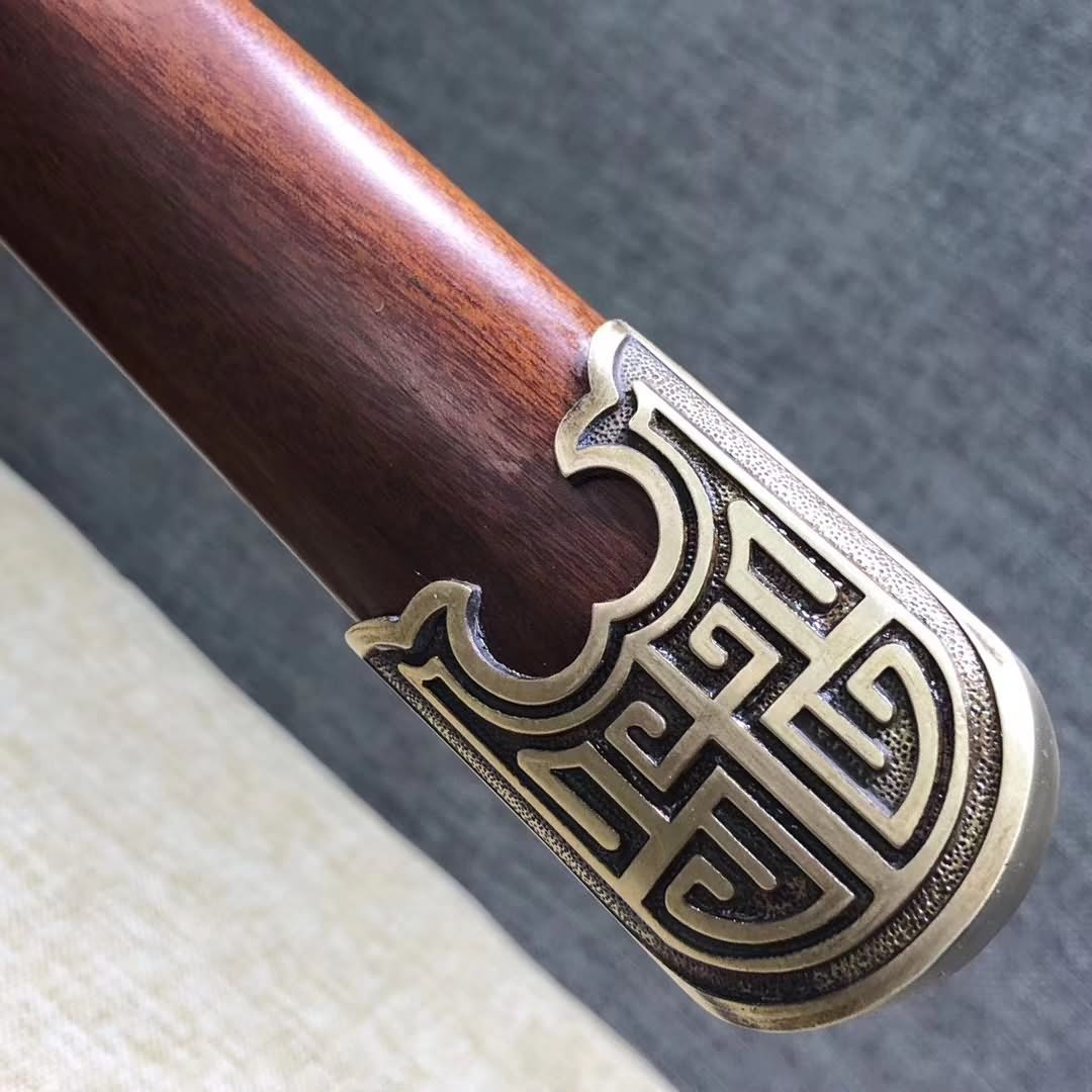 Tang jian sword,Damascus steel blade,Brass fittings,Rosewood scabbard